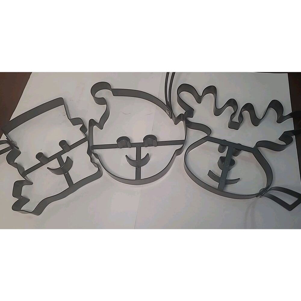 Williams Sonoma Non-Stick Metal Pancake Molds Moose Snowman Elf Rare speedy ship